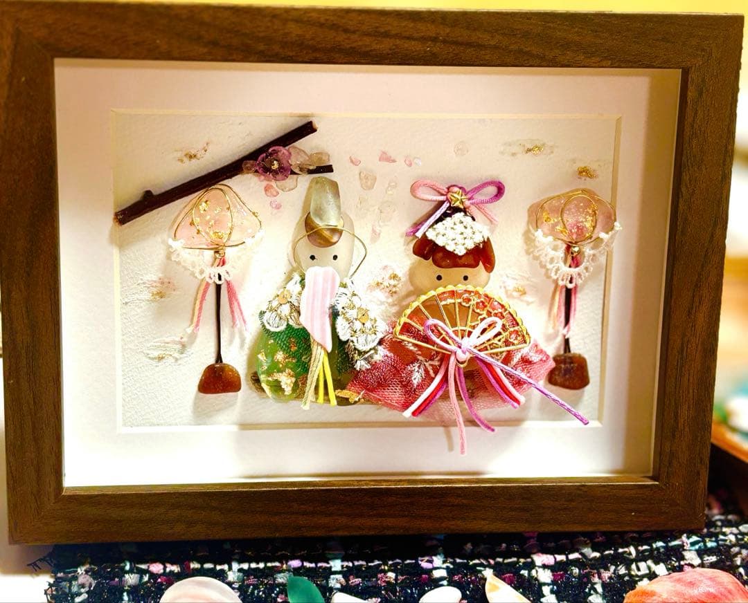 シーグラスアート　〜桜咲くひなまつり〜№01 桃の節句　縁起