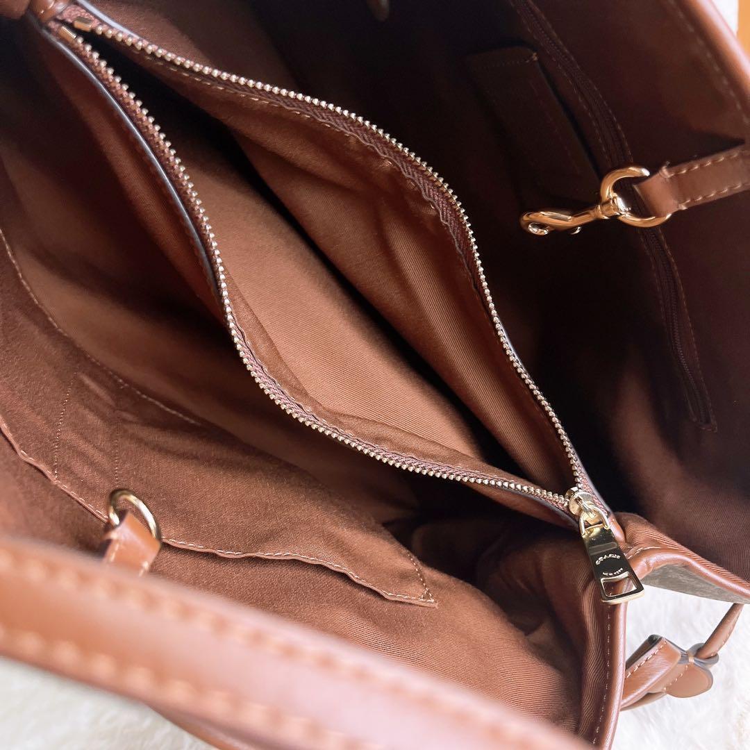 美品☆COACHコーチ トートバッグ シグネチャー ブラウン 大容量