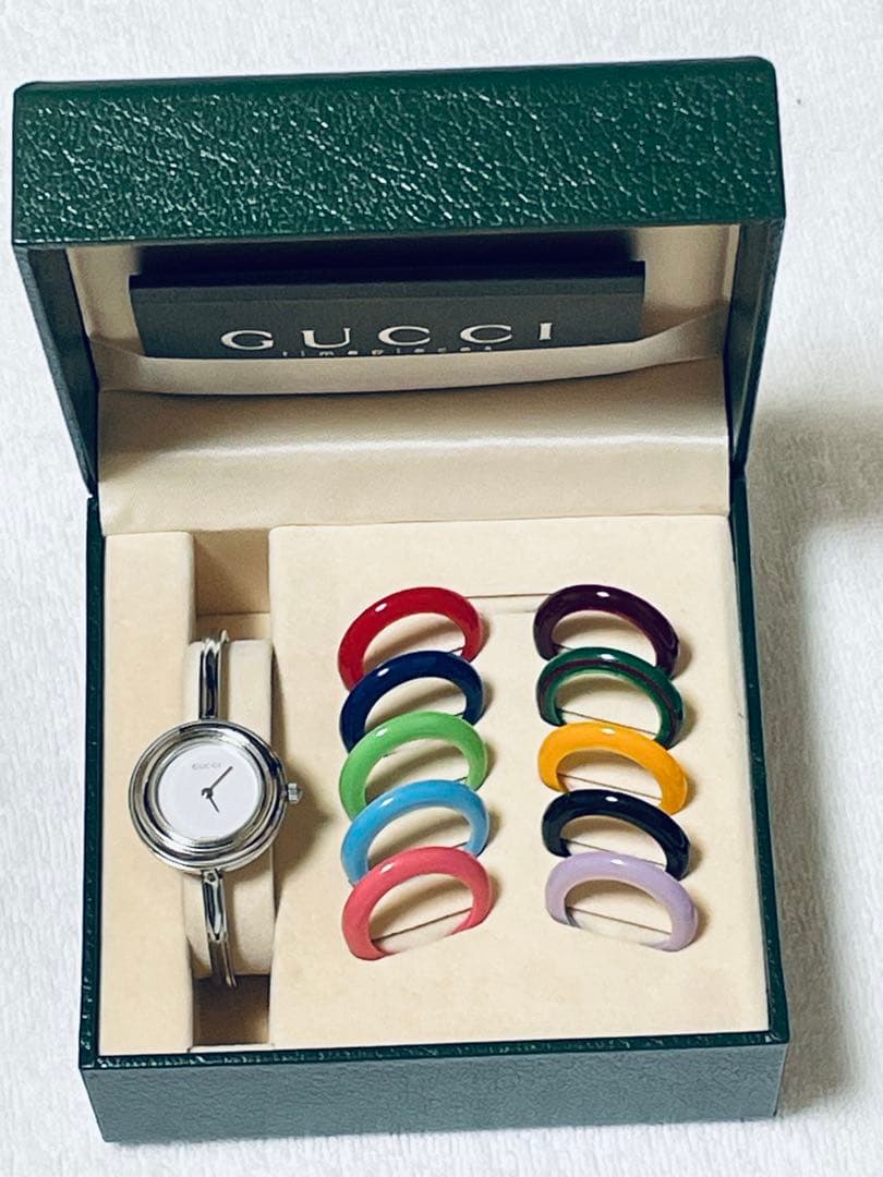 GUCCI アナログ腕時計 カラーチェンジリング付き　シルバー
