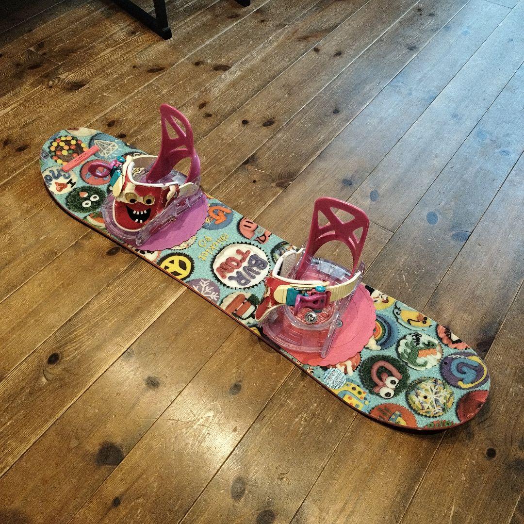 【バートン】スノーボード　キッズ　チクレット　90cm ビンディング　グロム