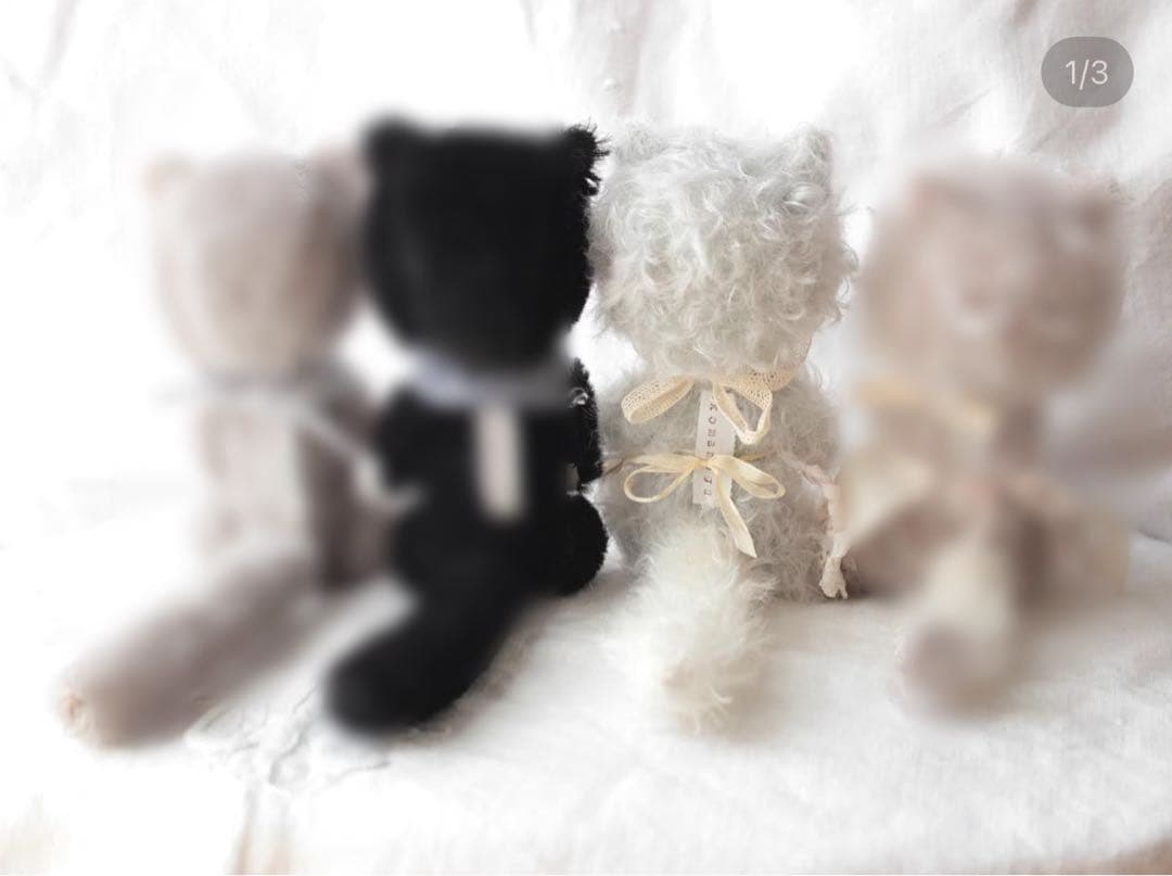 人気作家様　テディベア ミニチュア ハンドメイド ぬいぐるみ　ネコちゃん