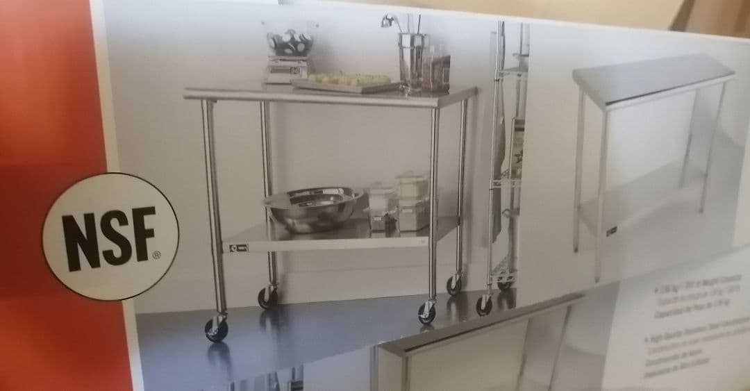 NSF ステンレススチール作業台 キャスター付き