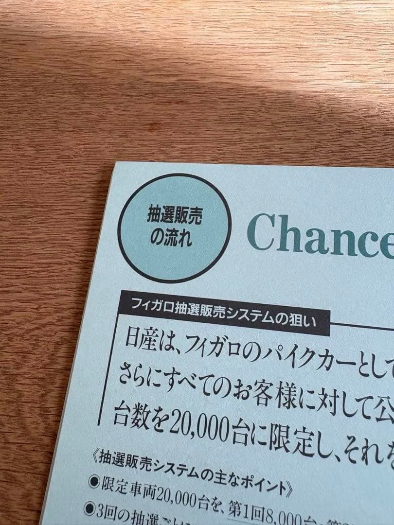 こ*4様 日産　フィガロ　社外秘　Nissan Figaro マニュアル　カタロ