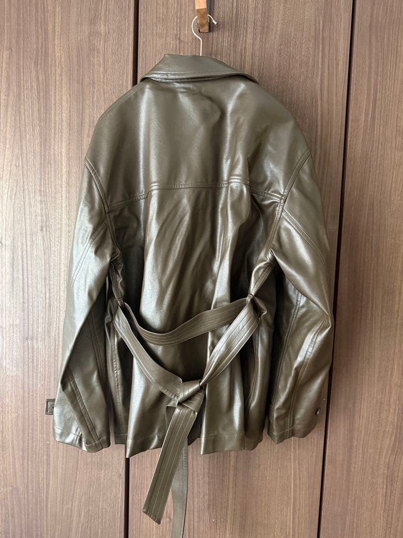 【美品】完売品anuans ヴィーガンレザーオーバージャケット