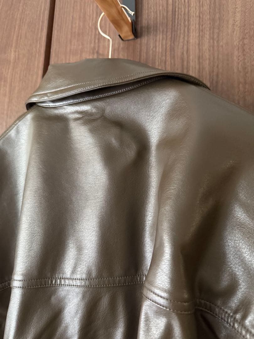 【美品】完売品anuans ヴィーガンレザーオーバージャケット