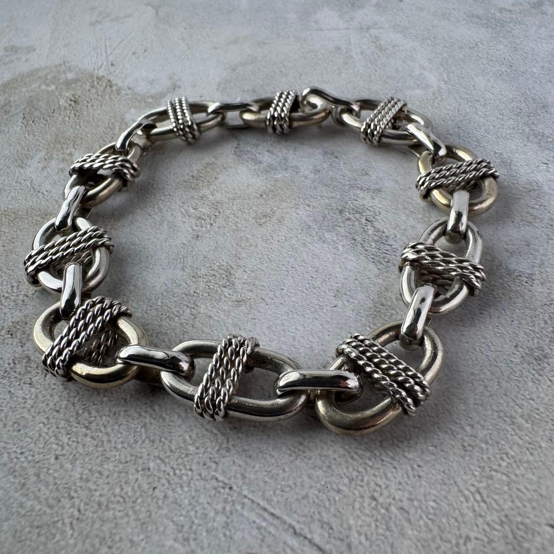 ヴィンテージ ロープリンクチェーンブレスレット シルバー925 メキシコ製