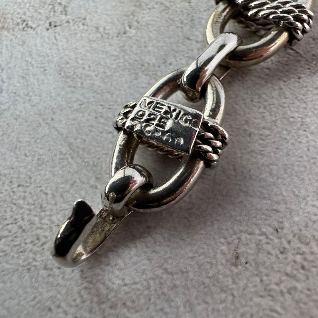 ヴィンテージ ロープリンクチェーンブレスレット シルバー925 メキシコ製