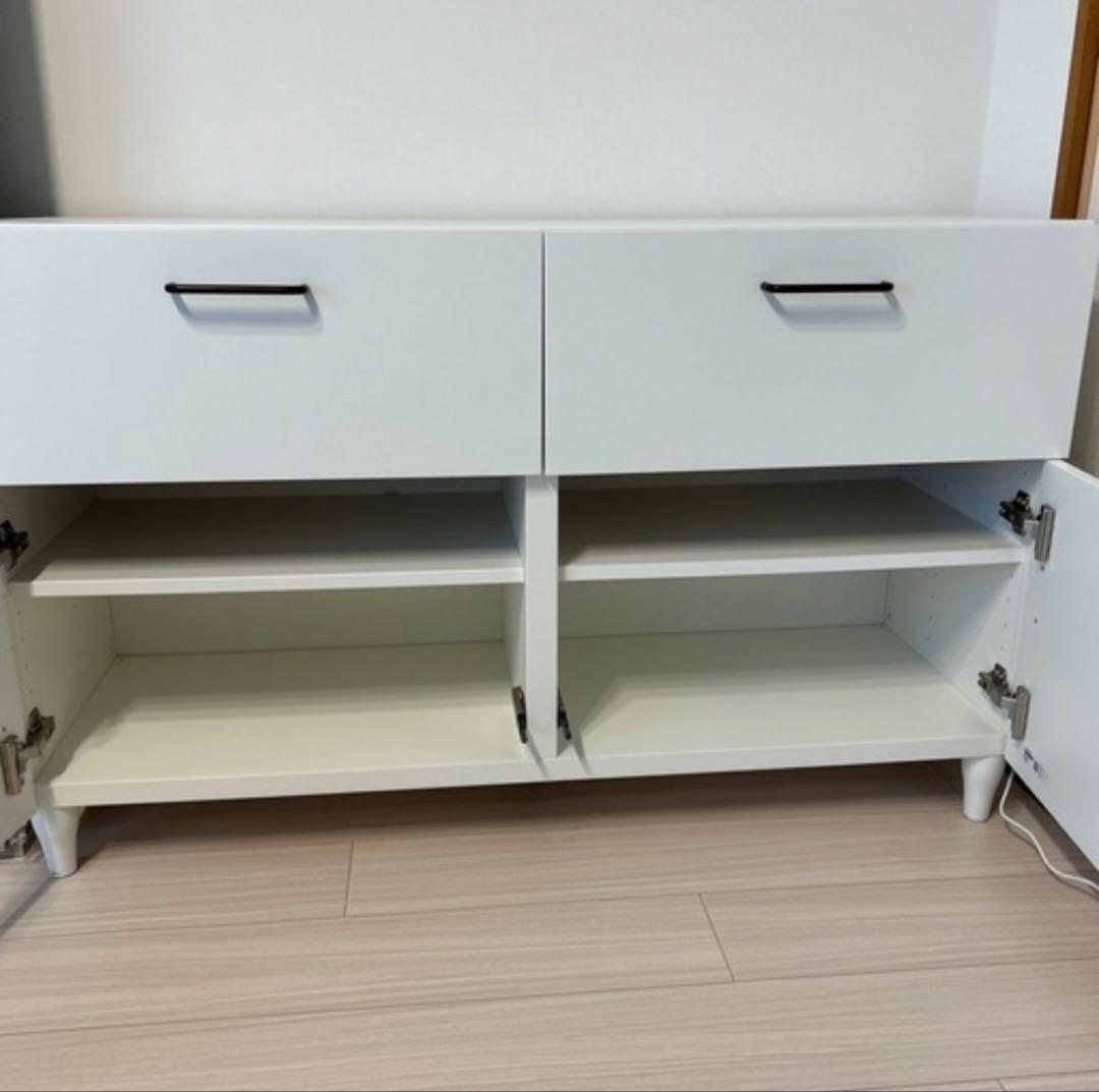 【値下げ中！】IKEA ホワイト木製チェスト 2引き出し付き