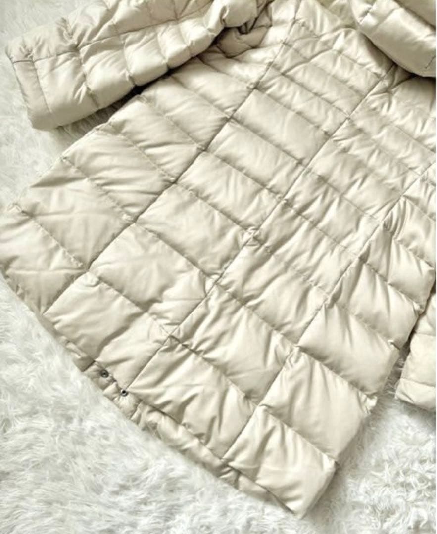【レリアン】ダウンコート☆ダウン90%☆日本製生地☆オフホワイト ベージュ