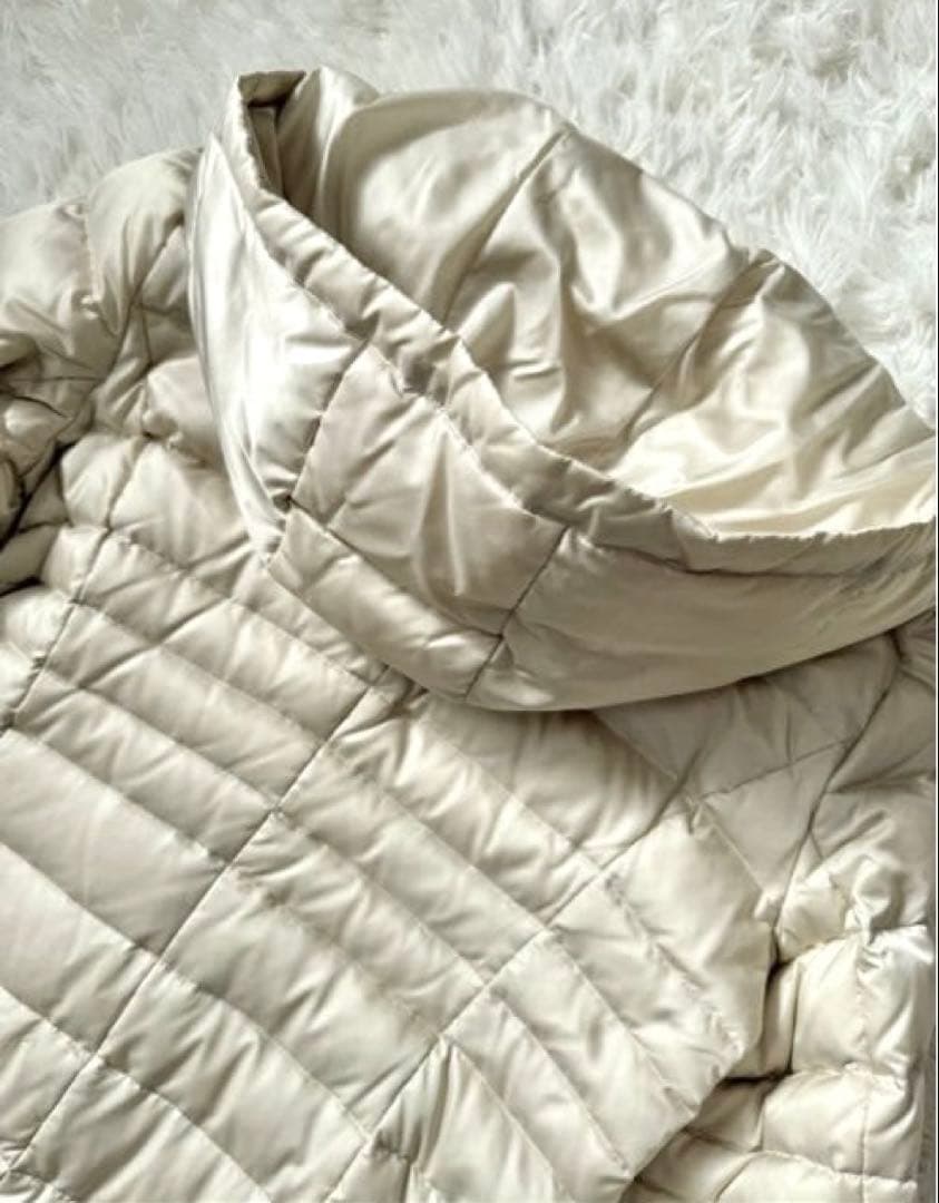 【レリアン】ダウンコート☆ダウン90%☆日本製生地☆オフホワイト ベージュ