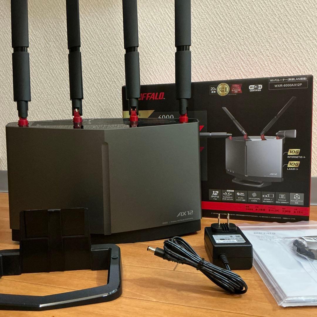 バッファローWi-Fi6無線ルーター WXR-6000AX12P 完動美品