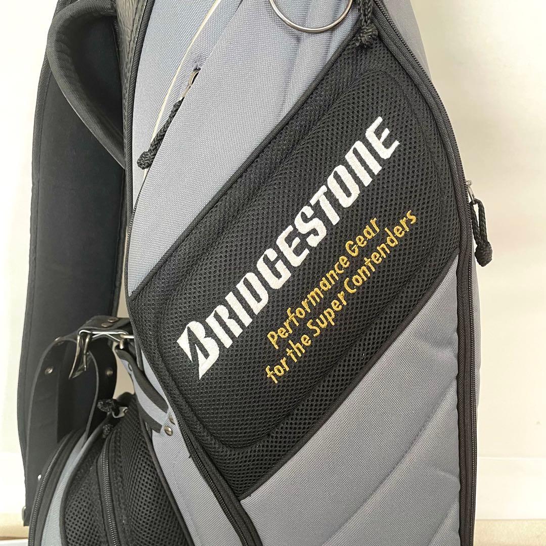 良品✨ブリヂストン キャディバッグ グレー フード×シャフトガード3本付き 軽量