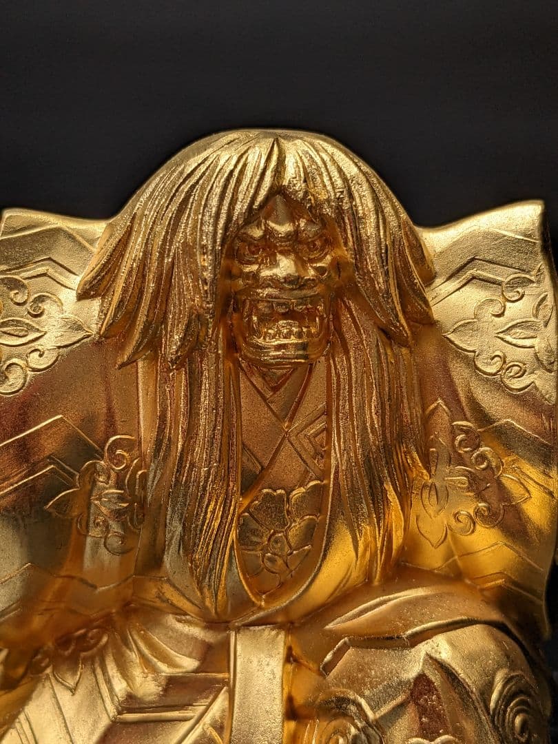 tk☆a976、鋳銅製　能 連獅子　日本芸能　 24KGP置物　２体