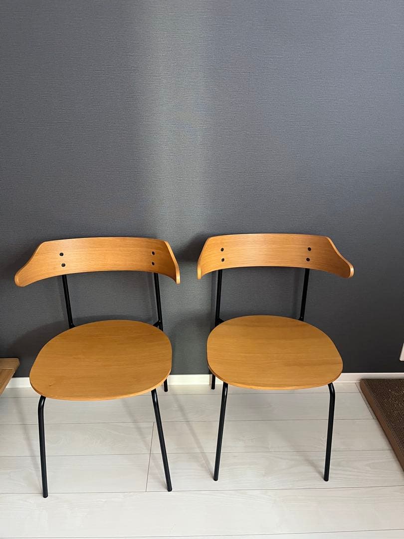 KANADEMONO ✨カナデモノ✨曲線プライウッドチェア美品/木製/アイアン②