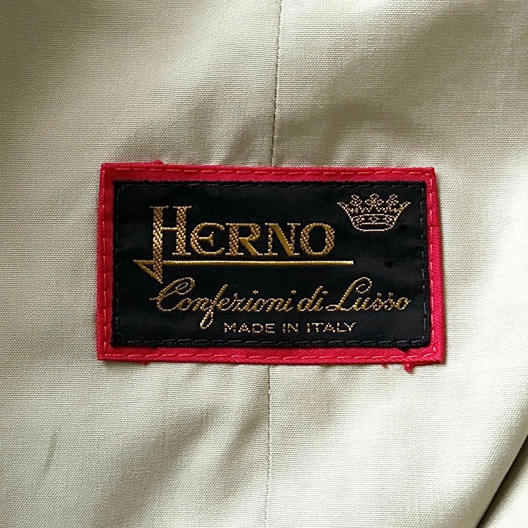 HERNO 90s 馬柄 裏地 シルク コットン トレンチコート サイズL XL