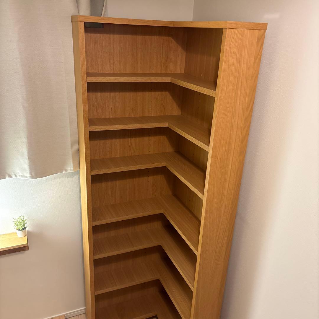 無印良品　オーク材薄型ラック・コーナー用・大・奥行１６ｃｍ