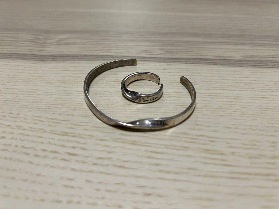 【大幅値下げ】Paul Smithシルバーバングルツイスト、ツイストリングセット