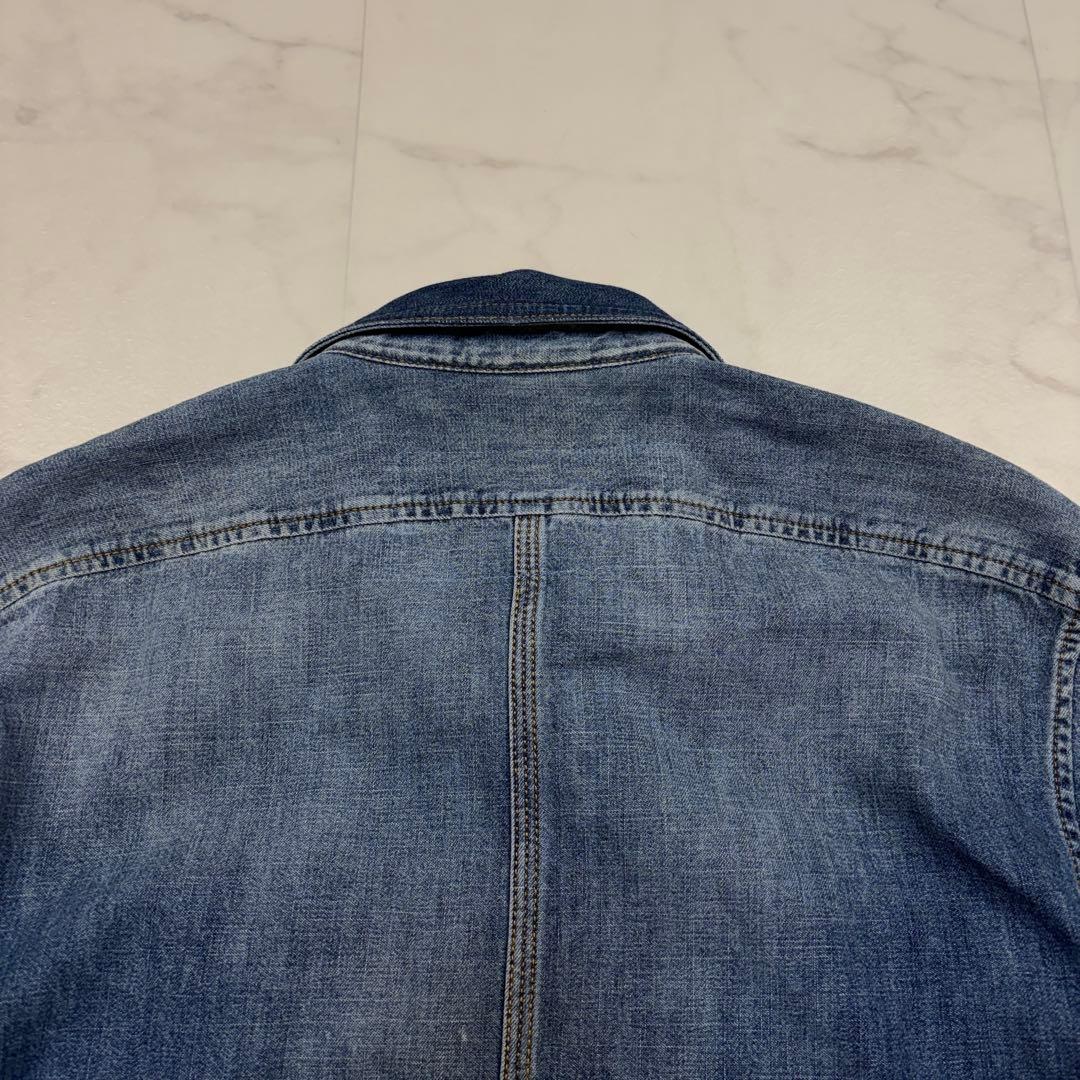 ディーゼル　ダメージ加工　刺繍　デニムシャツ　XS 長袖　170/88A 青