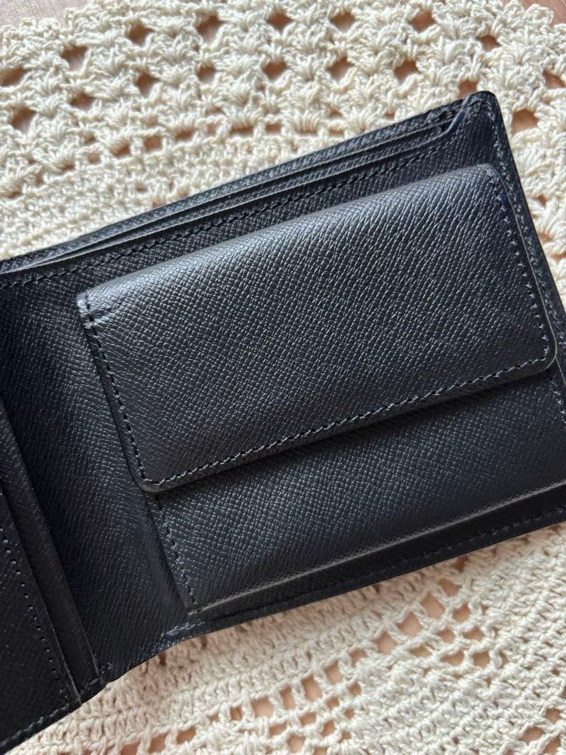 新品⭐︎革巧 KAKUTAKUオーストリッチレザー 黒 二つ折り財布 牛革 日本製