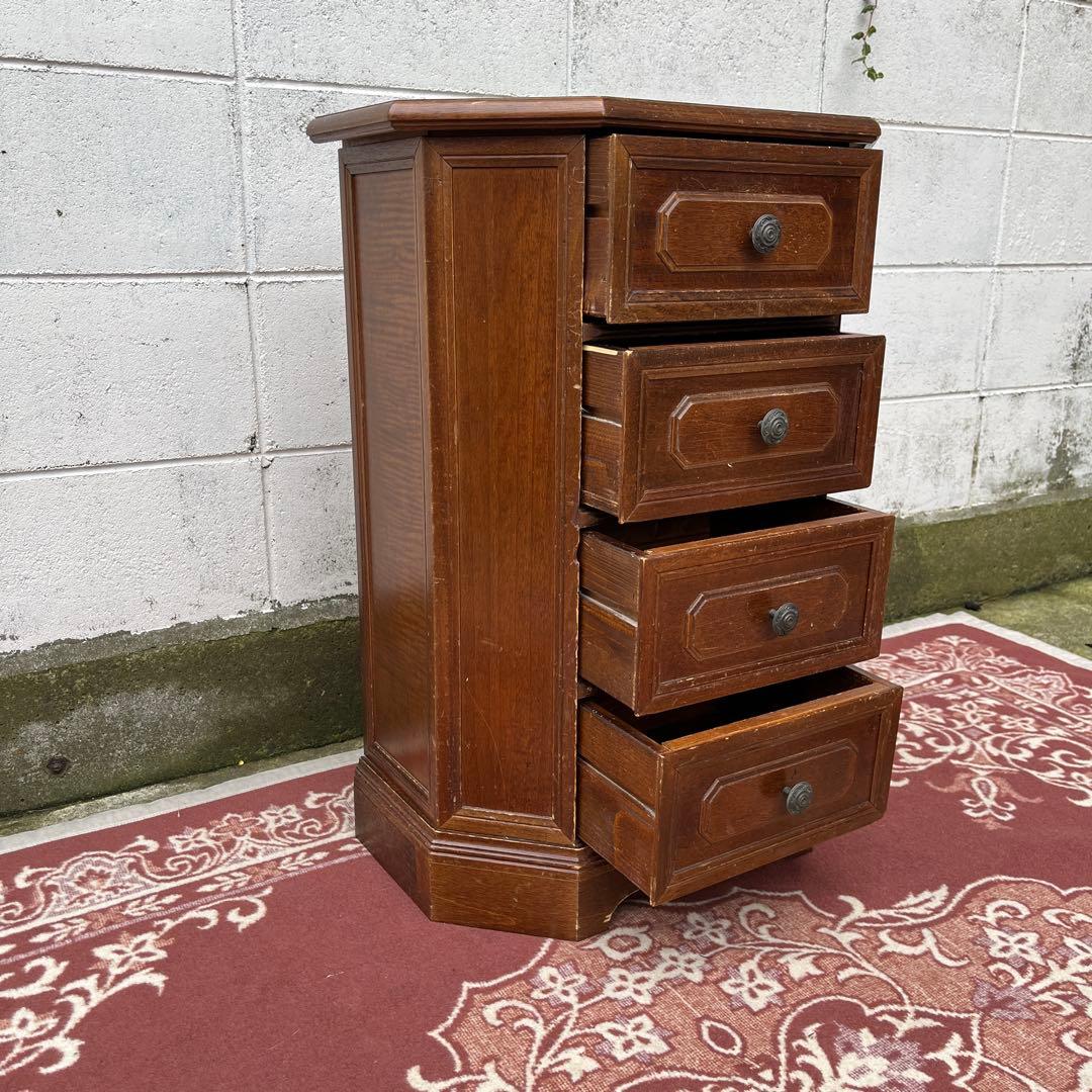 古家具 イギリスアンティークデザイン◾️木製家具チェスト 4段 収納棚 整理棚