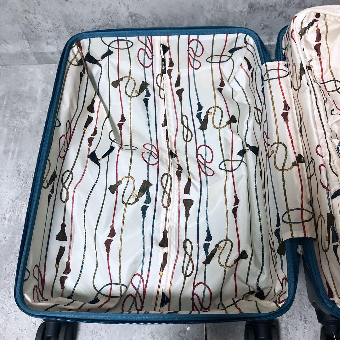 【希少・美品】HaNT キャリーケース ソロ ブルー シースルー 53L