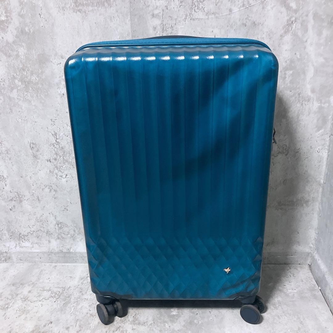 【希少・美品】HaNT キャリーケース ソロ ブルー シースルー 53L