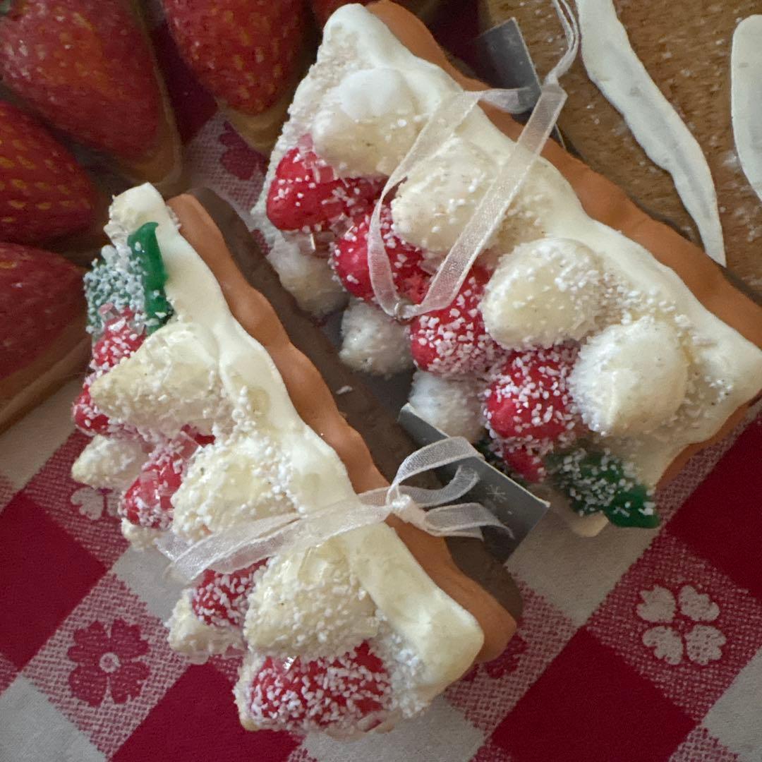 7046. ストロベリーケーキ オーナメント8Pセット