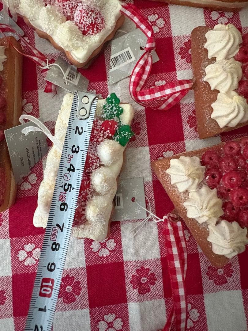 7046. ストロベリーケーキ オーナメント8Pセット