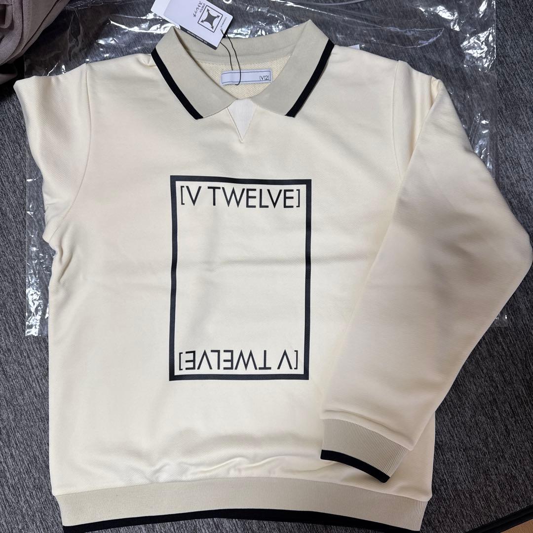 [V12] ゴルフ　新品 クリーム色 ポロシャツ
