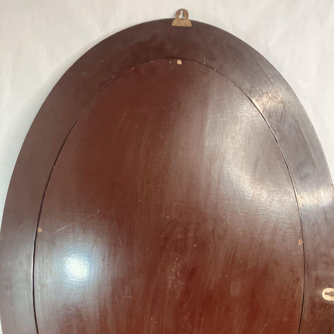 大型 ウォールミラー 鏡　楕円形 花柄 レトロ 壁掛けミラー インテリア