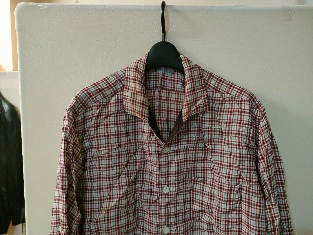 J*O様 コム・デ・ギャルソン 赤と白のチェック柄 長袖ネルシャツ