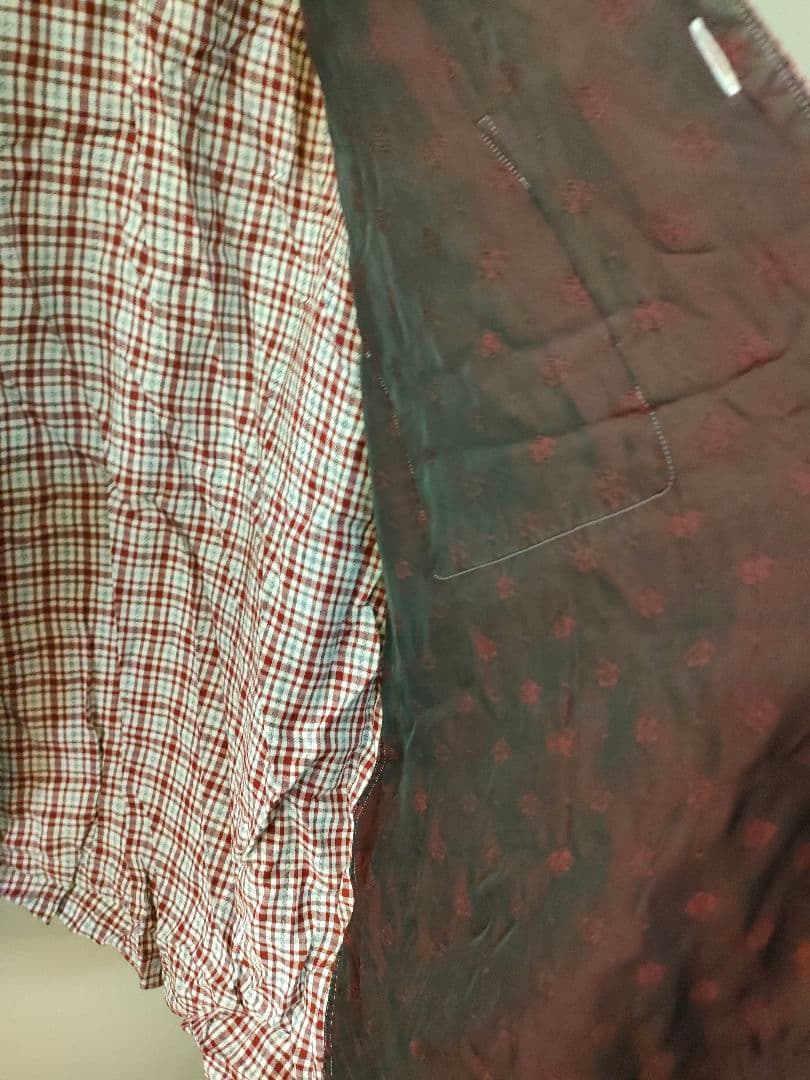 J*O様 コム・デ・ギャルソン 赤と白のチェック柄 長袖ネルシャツ