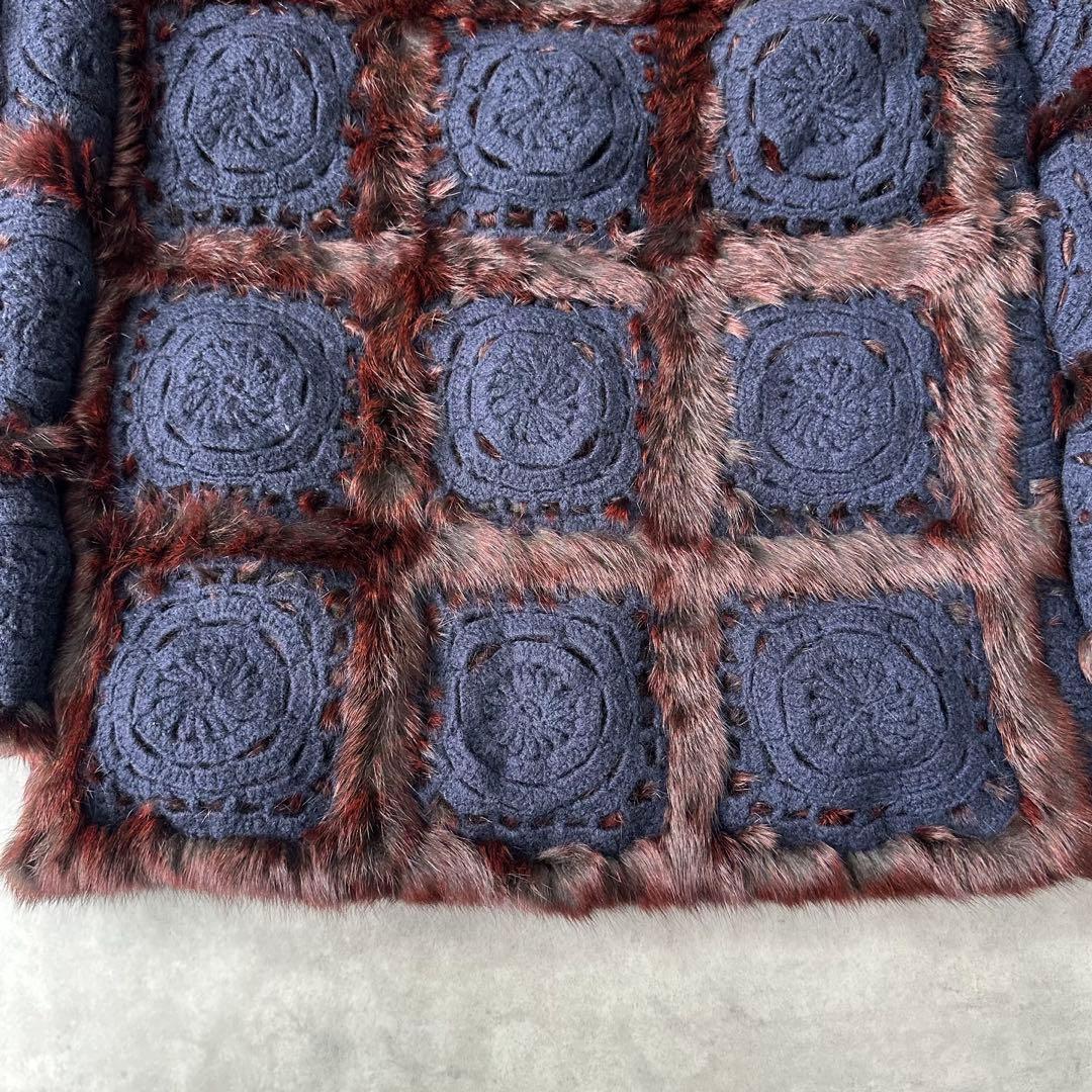 超希少✨FENDI カシミア100% 刺繍　手編み 紋様 セーター ニット