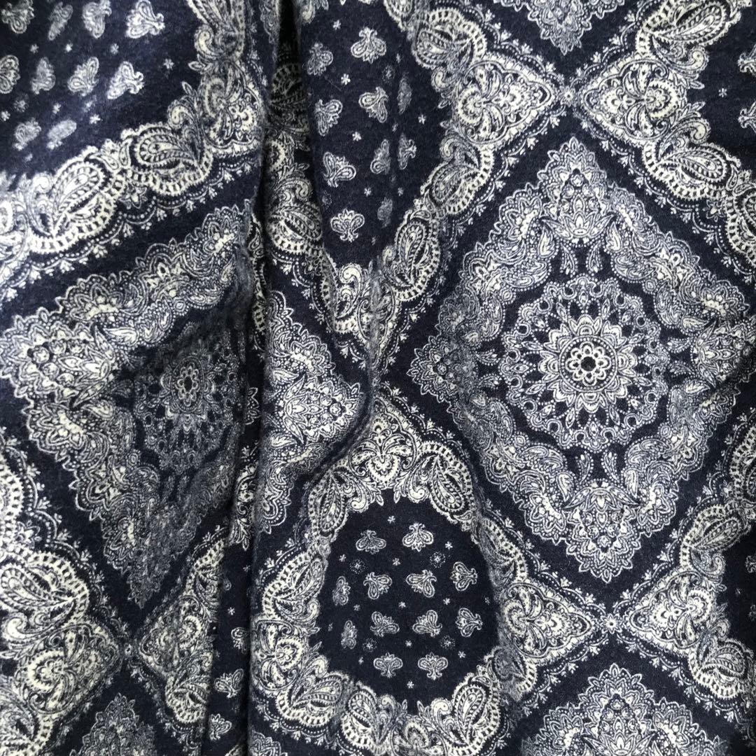 レミリリーフ　スタジャン　スカジャン　М　インディゴ　ウール　牛革