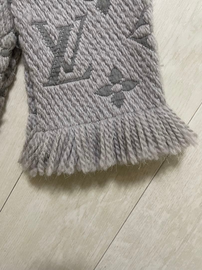 ルイヴィトン　マフラー　モノグラム　グレー