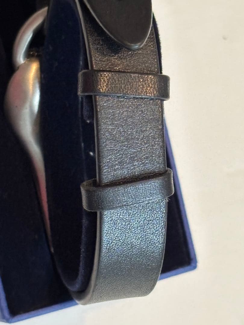 SWAROVSKI コブラデザイン ブレスレット シルバー ブラック革