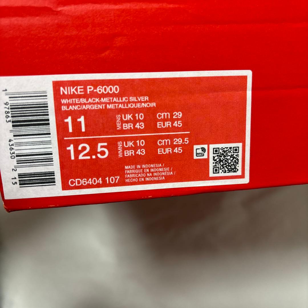 29cm 新品 ナイキ P-6000 CD6404-107 ホワイト ブラック