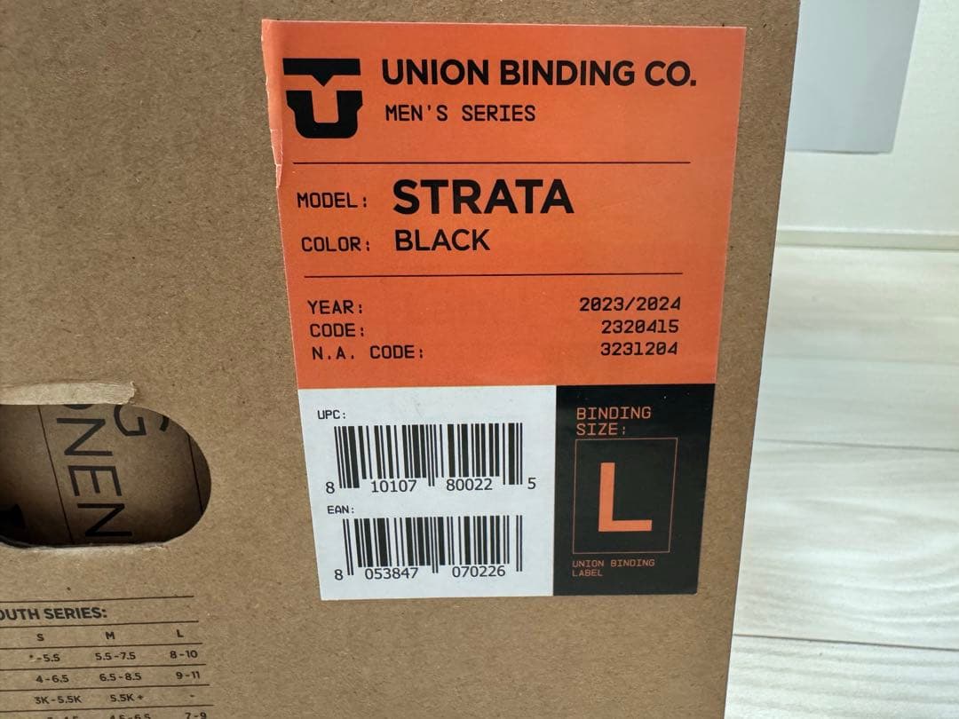Union ビンディング STRATA ブラック 23-24 Lサイズ