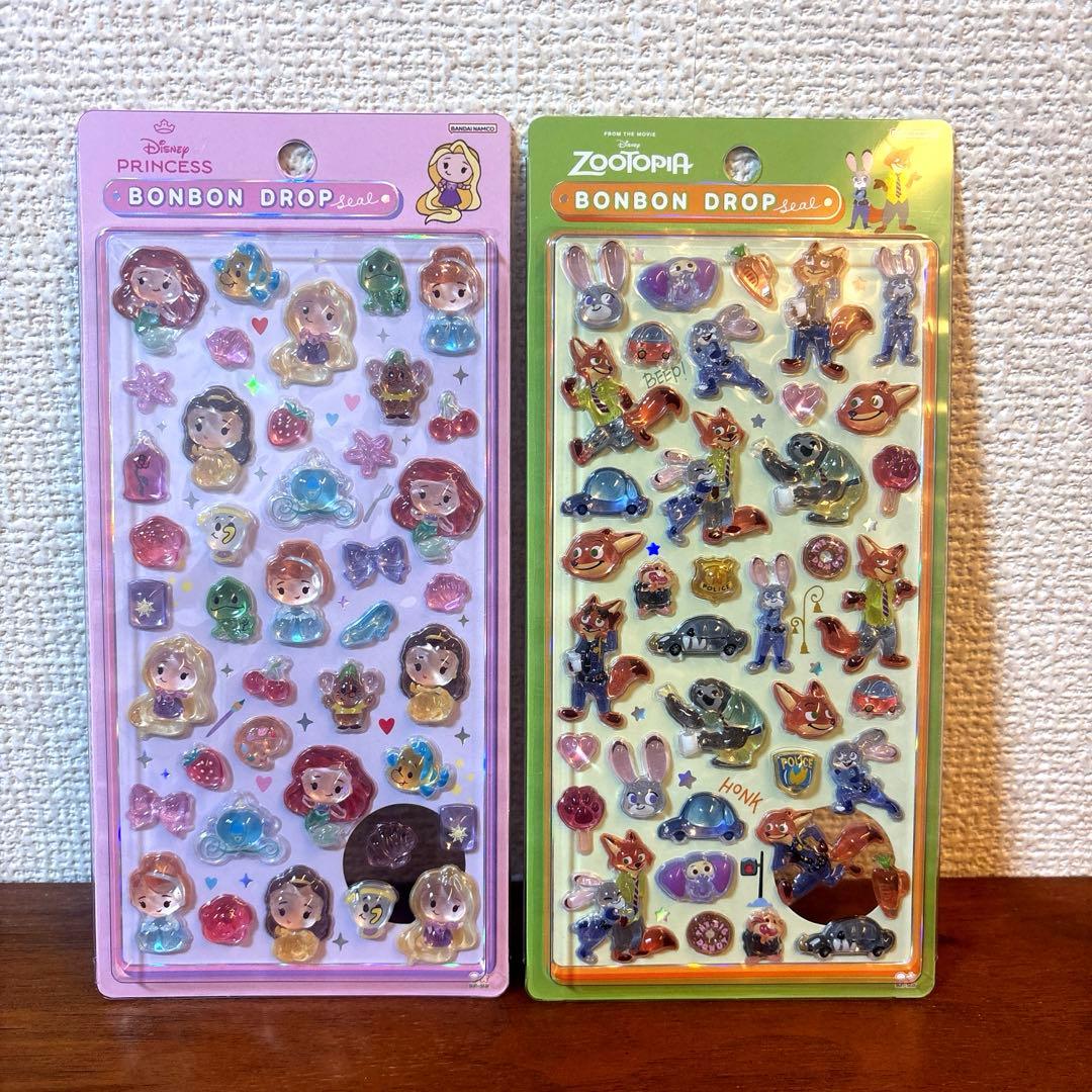 正規品　ボンボンドロップシール　ディズニー　プリンセス　ズートピア　第三弾