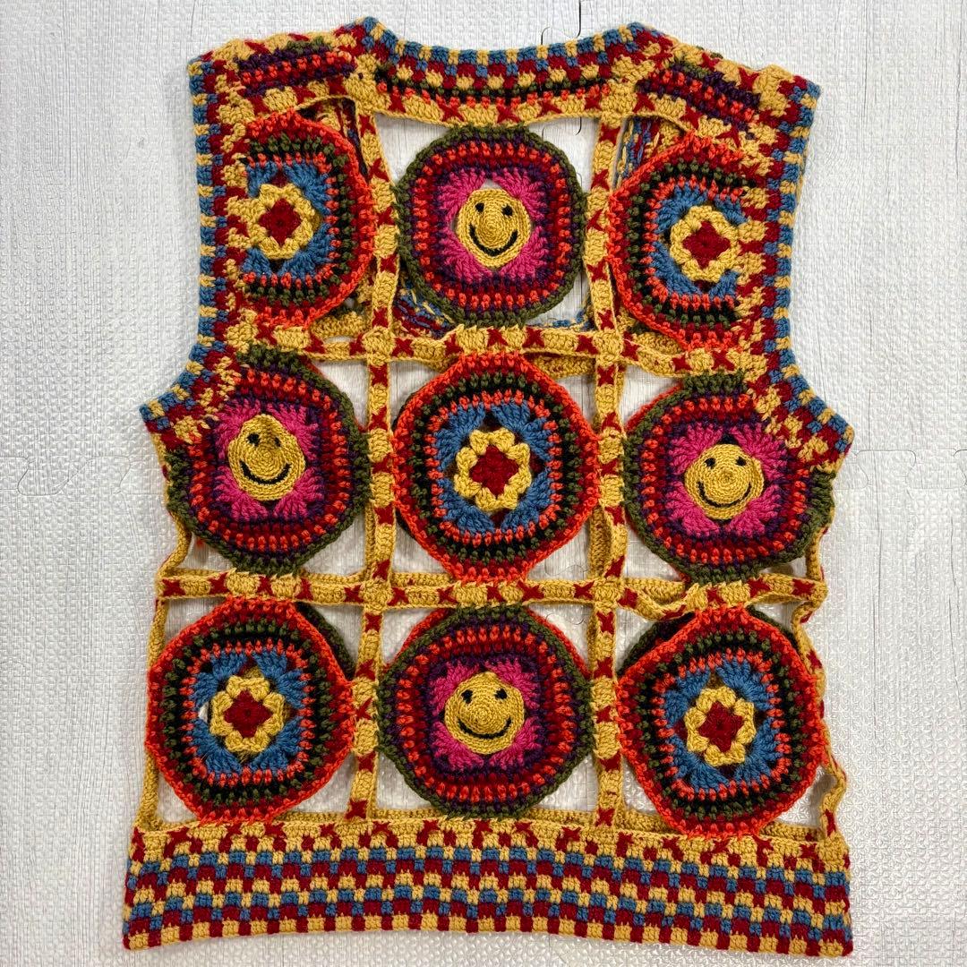 初期 HYSTERIC GLAMOUR クロシェ編み スマイル ニットベスト