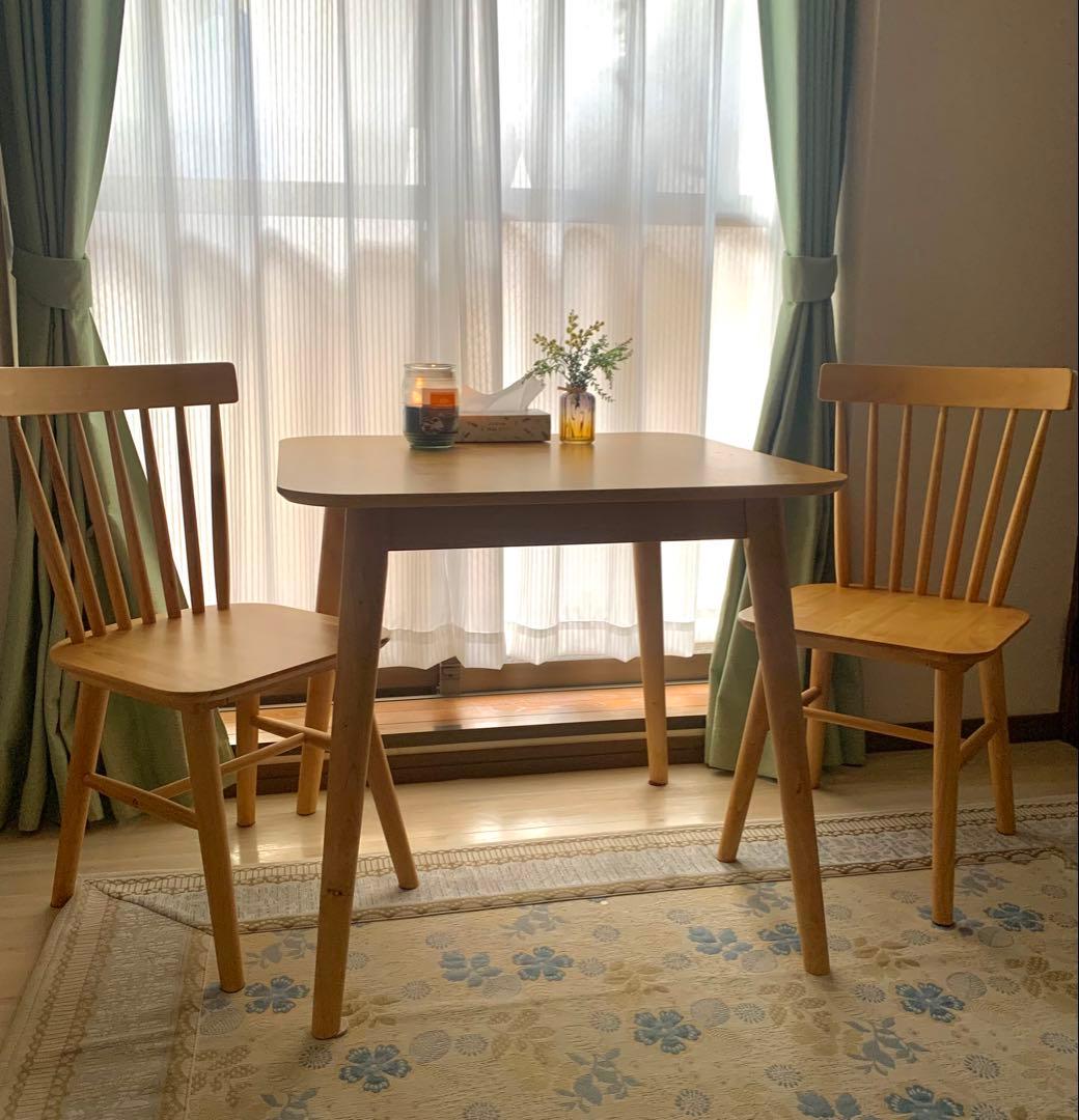 3点セット！ナチュラルウッド ダイニングテーブルセット