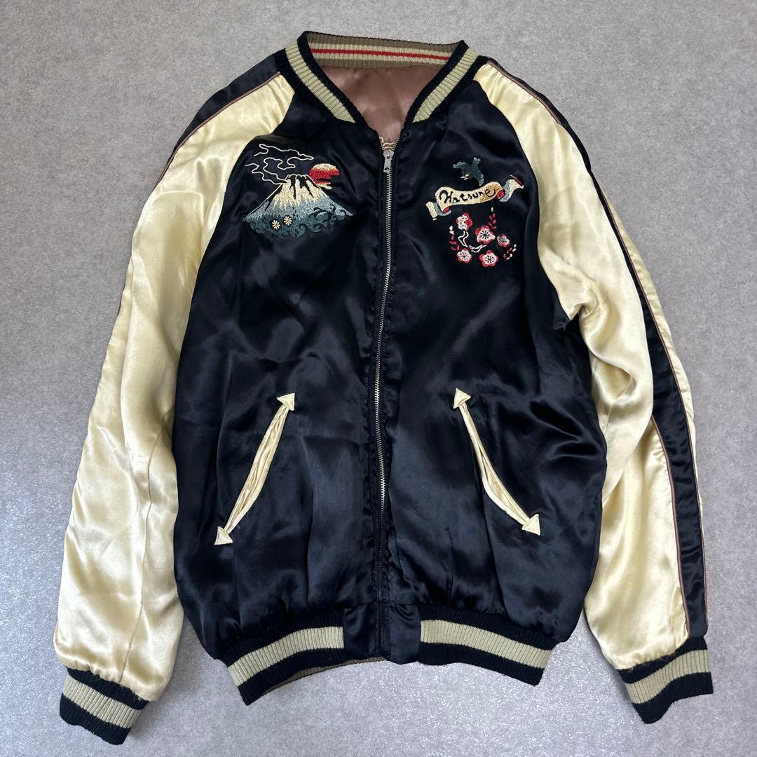 CHIKIRIYA ちきりや スカジャン リバーシブル 兎 獅子 刺繍 ブラック