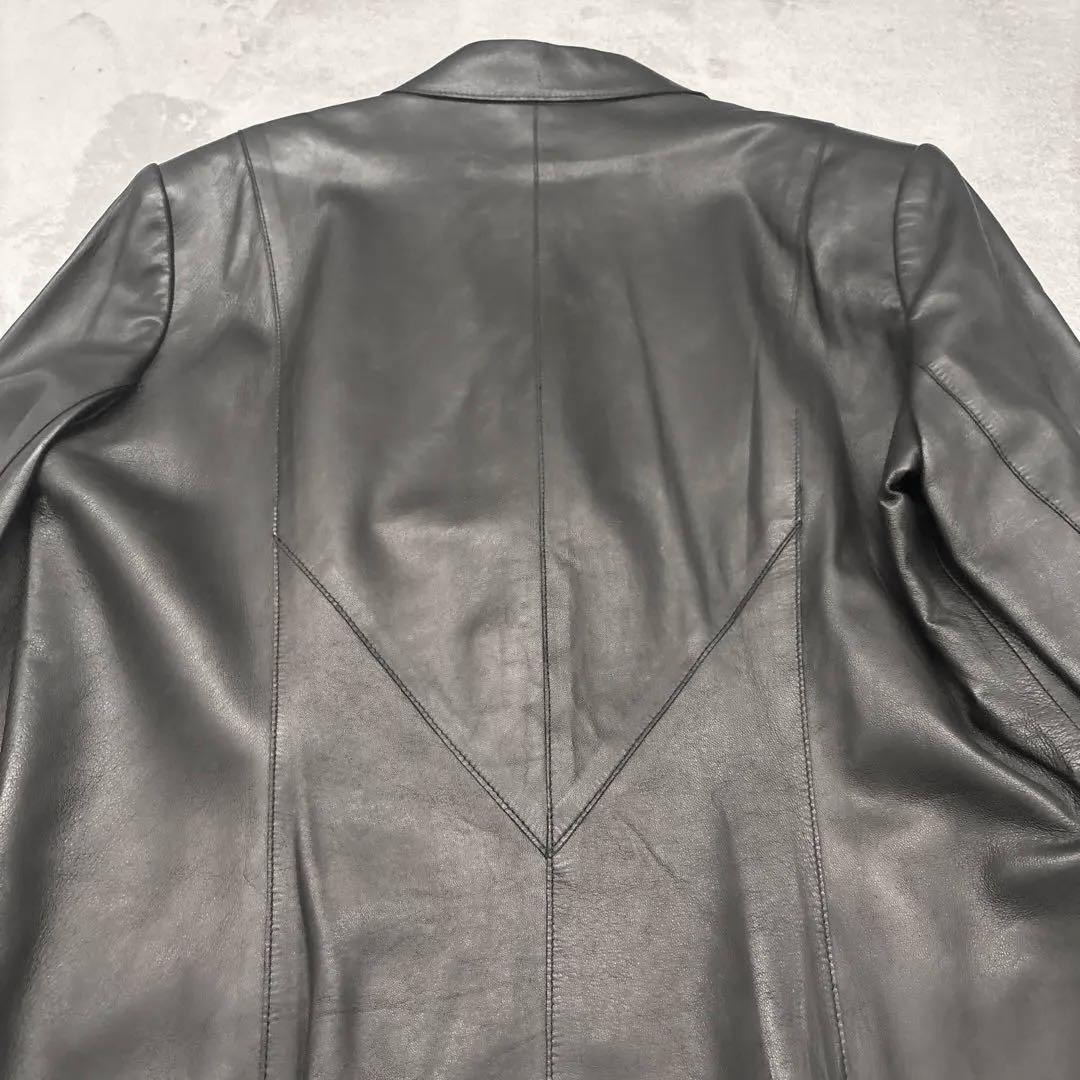 【美品✨】JUNKO KOSHINO 羊革 ジャケット ラムレザー　13号　黒