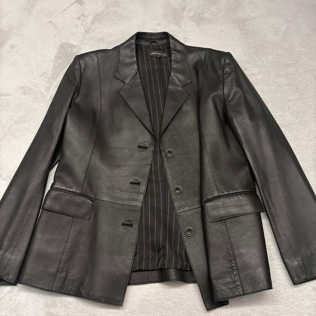 【美品✨】JUNKO KOSHINO 羊革 ジャケット ラムレザー　13号　黒