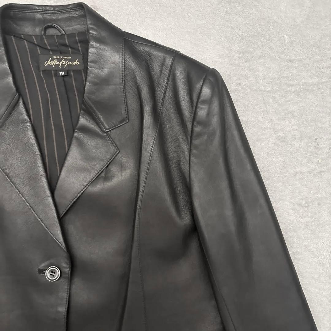 【美品✨】JUNKO KOSHINO 羊革 ジャケット ラムレザー　13号　黒