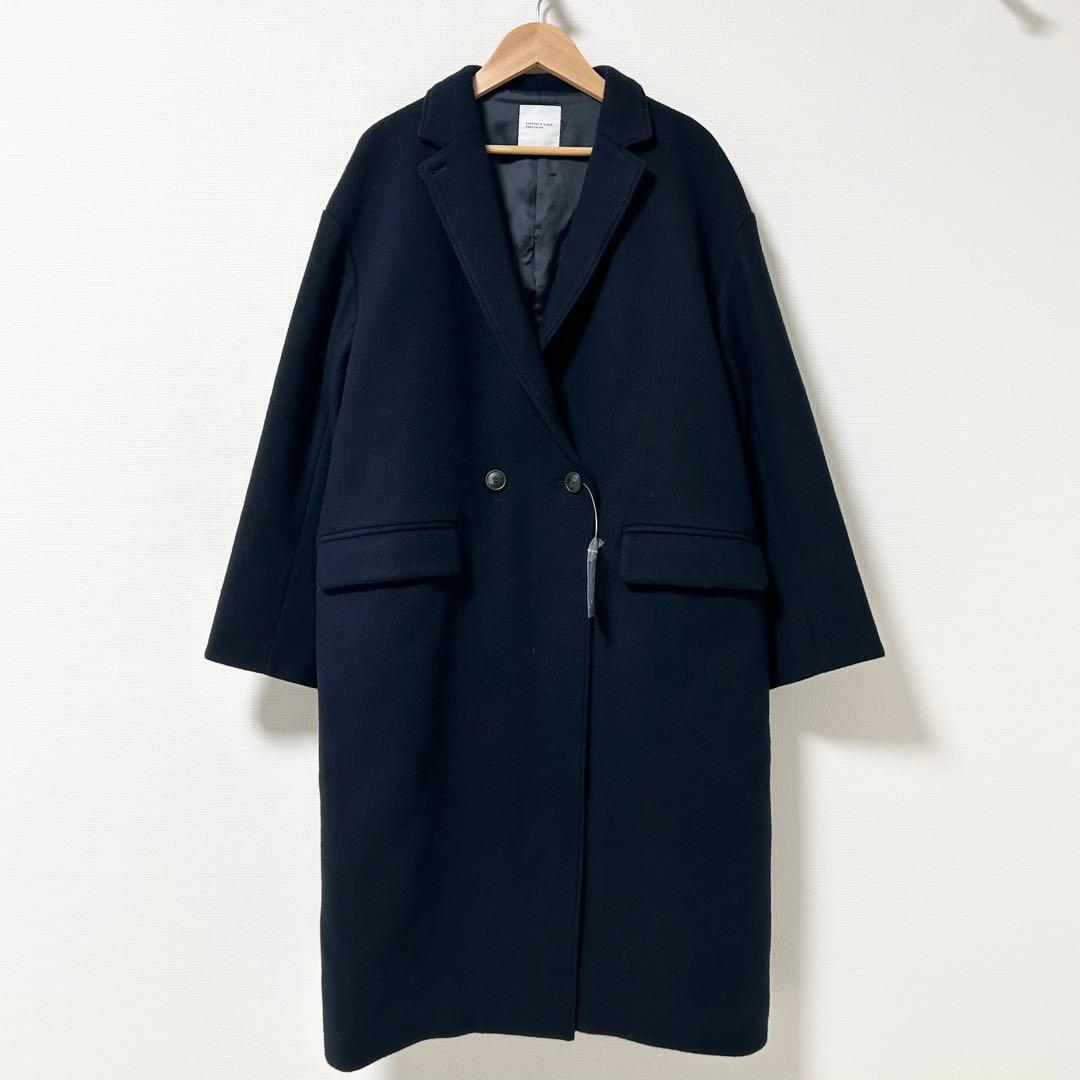 新品未使用✨北欧　3WAYアレンジ襟のかろやかチェスターコート　ネイビー