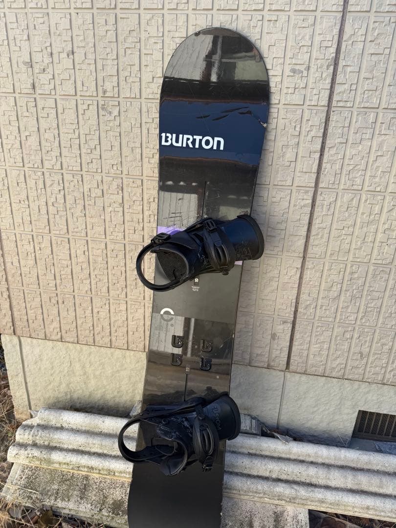 Burton Custom スノーボード 黒 紫 ビンディング セット