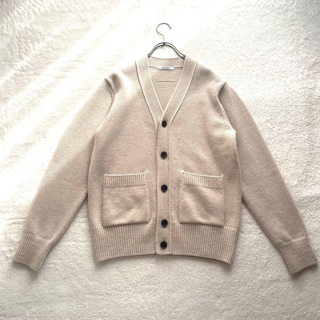 美品✨SLOANE カシミヤ混 ウール カーディガン ベージュ ユニセックス