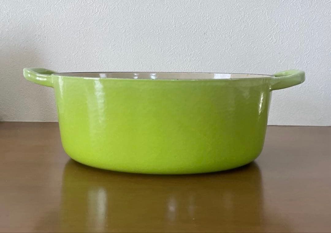 LE CREUSET オーバル25cm グリーン ル・クルーゼ鍋　両手鍋