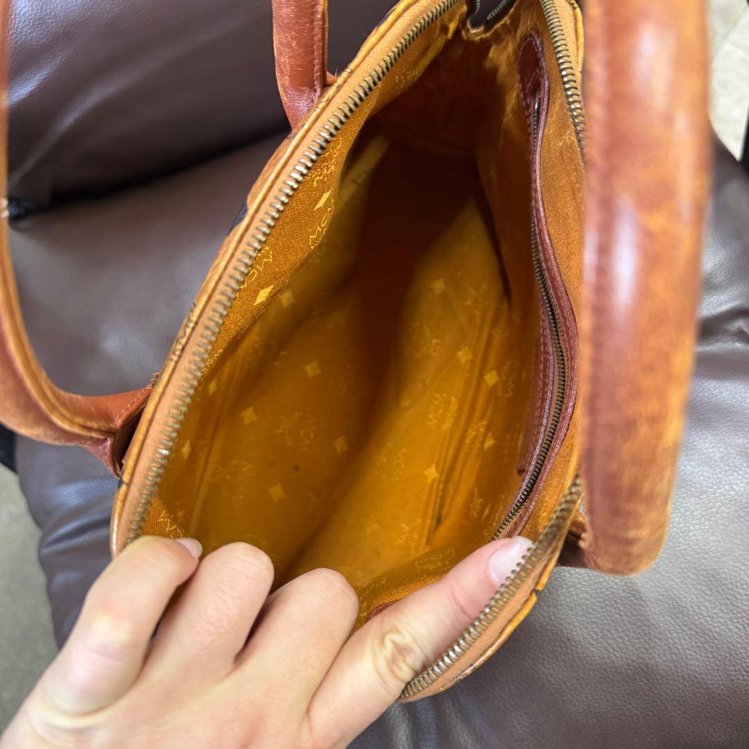 MCM ブラウンレザーボストンバッグ